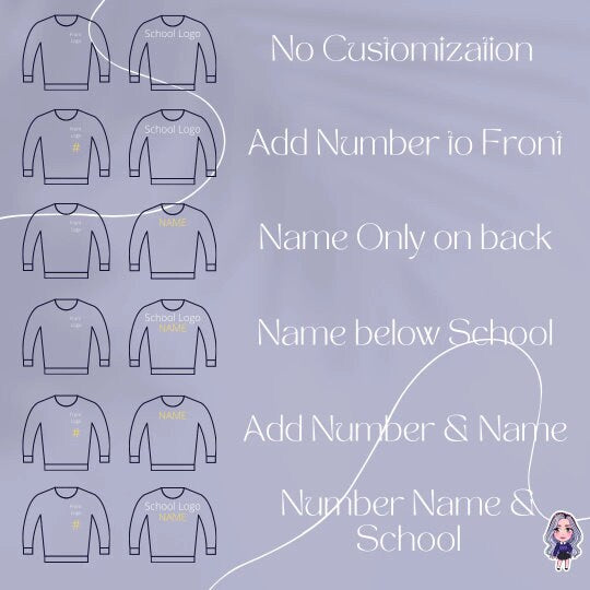 Karasuno Kageyama Hinata Daichi Tsukishima Yamaguchi Sugawara Crew neck Sweatshirt Embroidered Crewneck