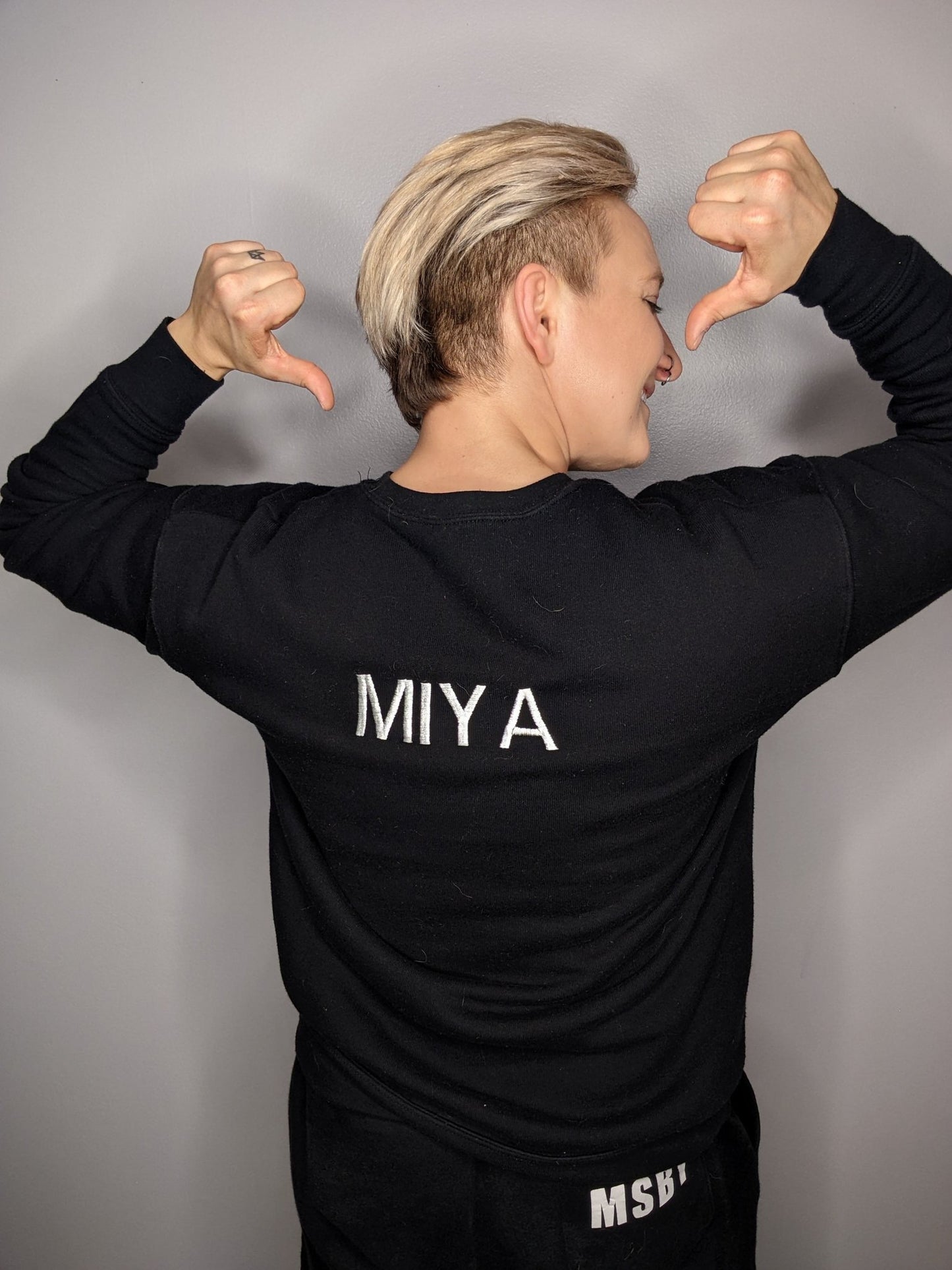 Black Jackals MSBY Sakusa Kiyoomi Atsumu Miya Hinata Shoyou Crew neck Sweatshirt Embroidered Crewneck