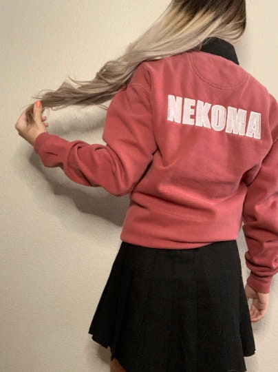 Kenma Kozume Kuroo Tetsurou Nekoma Crew neck Sweatshirt Embroidered Lev Haiba Crewneck