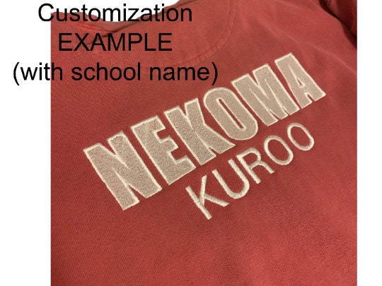 Kenma Kozume Kuroo Tetsurou Nekoma Crew neck Sweatshirt Embroidered Lev Haiba Crewneck
